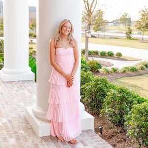 NWOT Chiffon Sweetheart Bridesmaid Dresses Tiered Dresses A-Line Long Formal